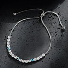 Peora Silver Tennis Nazar Charm Bracelet