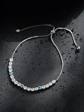 Peora Silver Tennis Nazar Charm Bracelet