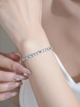 Peora Silver Tennis Nazar Charm Bracelet