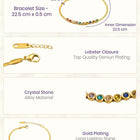 Peora Vibrant Rainbow Row CZ Gold Bracelet