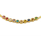 Peora Vibrant Rainbow Row CZ Gold Bracelet