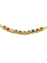 Peora Vibrant Rainbow Row CZ Gold Bracelet
