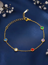 Peora Multicolor Crystal Bracelet - Gold