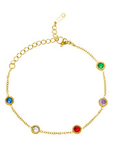 Peora Multicolor Crystal Bracelet - Gold