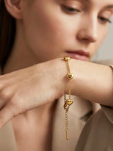 Peora Minimalist Gold Heart Charm Bracelet