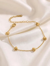 Peora Minimalist Gold Heart Charm Bracelet