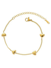 Peora Minimalist Gold Heart Charm Bracelet