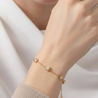 Peora Minimalist Gold CZ Bezel Bracelet