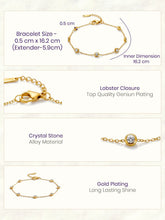 Peora Minimalist Gold CZ Bezel Bracelet