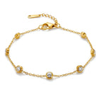 Peora Minimalist Gold CZ Bezel Bracelet