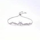 Peora Crystal Heart Stone Bracelet - Silver