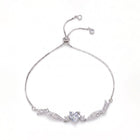 Peora Crystal Heart Stone Bracelet - Silver