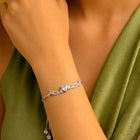 Peora Crystal Heart Stone Bracelet - Silver