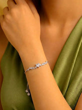 Peora Crystal Heart Stone Bracelet - Silver