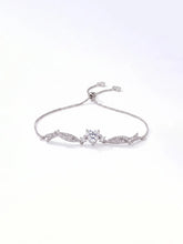 Peora Crystal Heart Stone Bracelet - Silver