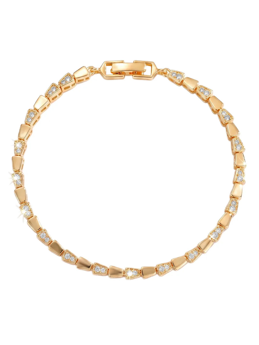 Peora Crystal Link Bracelet - Gold