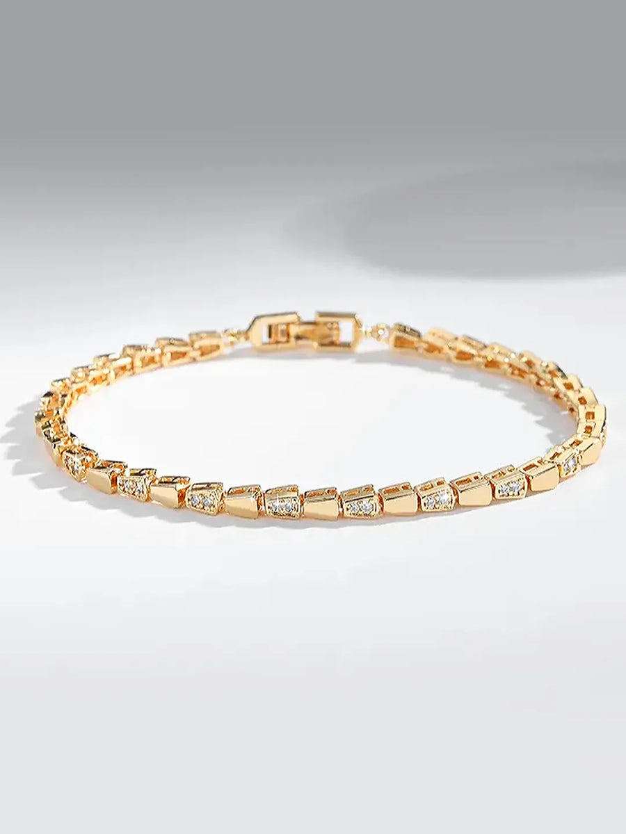 Peora Crystal Link Bracelet - Gold