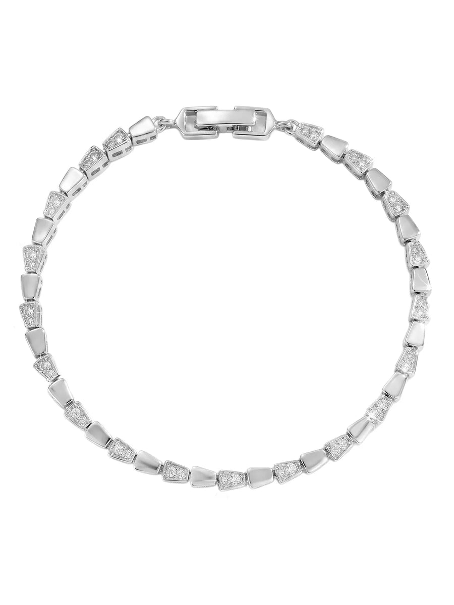 Peora Crystal Link Bracelet - Silver