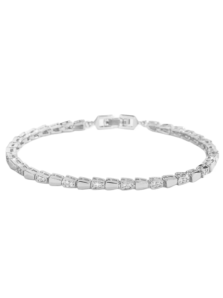 Peora Crystal Link Bracelet - Silver