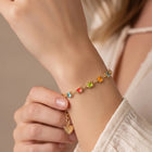 Peora Rainbow Gem Bracelet - Gold