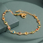 Peora Rainbow Gem Bracelet - Gold