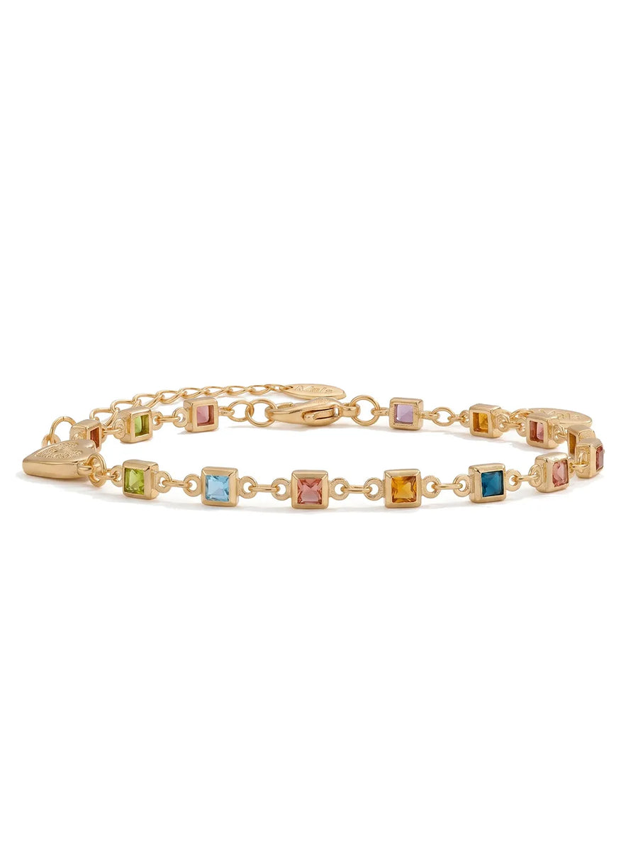 Peora Rainbow Gem Bracelet - Gold