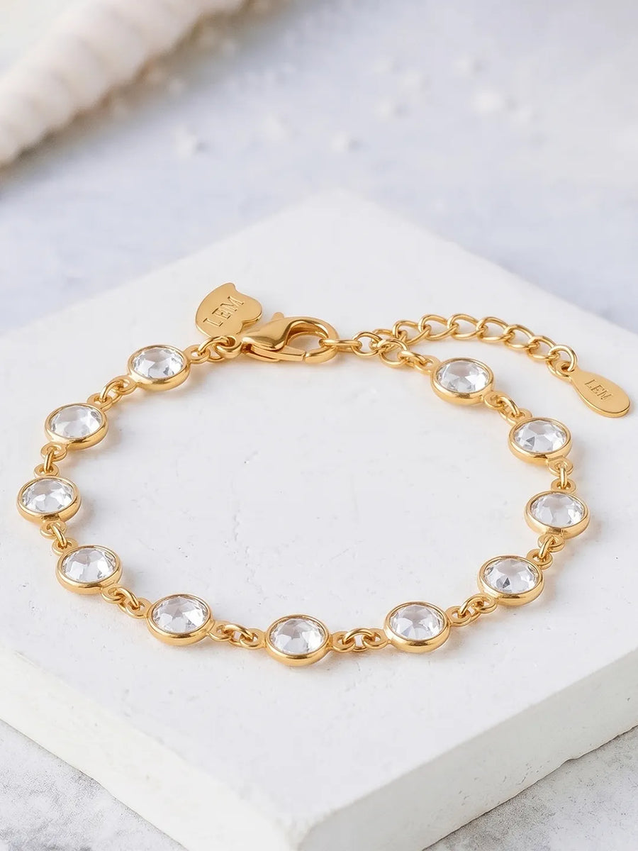 Peora Delicate Crystal Luxe Bracelet - Gold