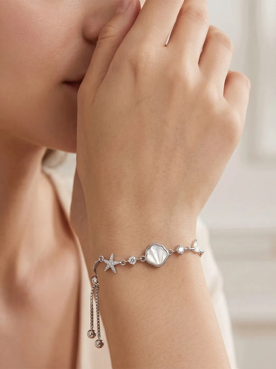 Peora Seashell Charm Bracelet - Silver