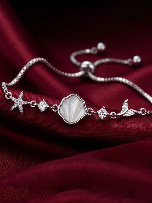 Peora Seashell Charm Bracelet - Silver