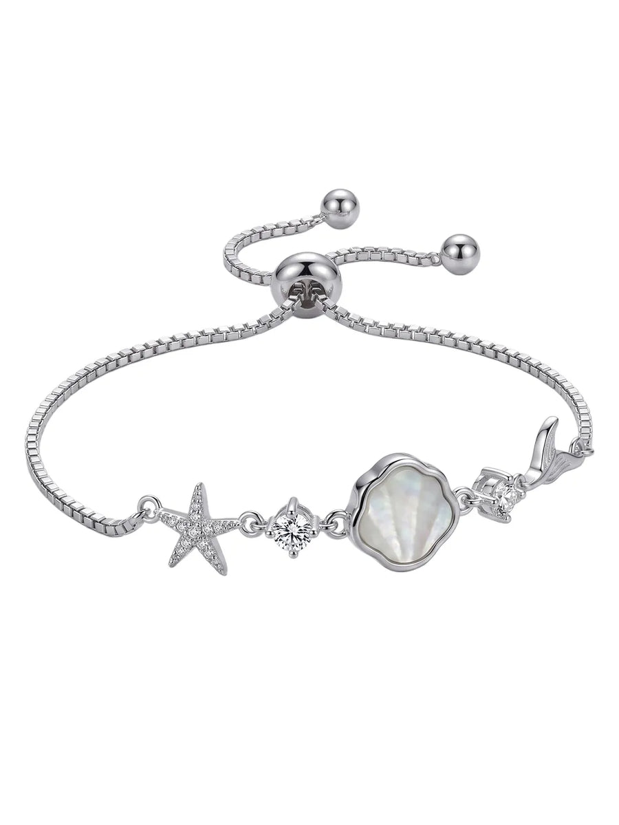 Peora Seashell Charm Bracelet - Silver