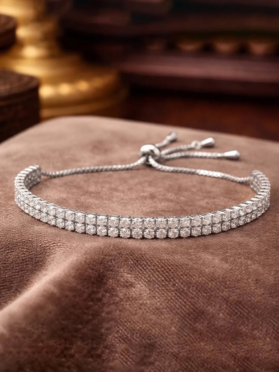 Peora Diamond Glow Bracelet - Silver