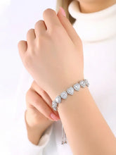 Peora Crystal Heart White Bracelet - Silver