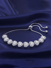 Peora Crystal Heart White Bracelet - Silver