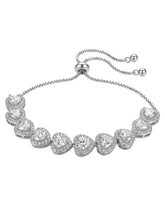 Peora Crystal Heart White Bracelet - Silver
