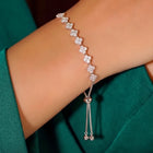 Peora Leaf Crystal Bracelet - Silver