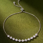 Peora Leaf Crystal Bracelet - Silver