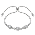 Peora Emerald Cut Crystal Bracelet - Silver
