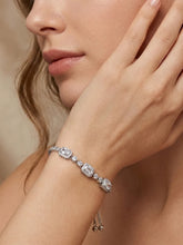 Peora Emerald Cut Crystal Bracelet - Silver