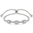 Peora Emerald Cut Crystal Bracelet - Silver
