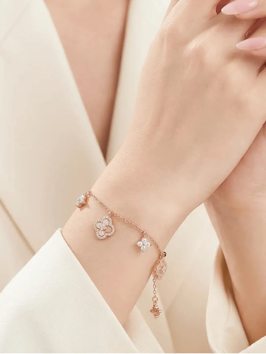 Peora Clover Elegance Bracelet - Rose Gold