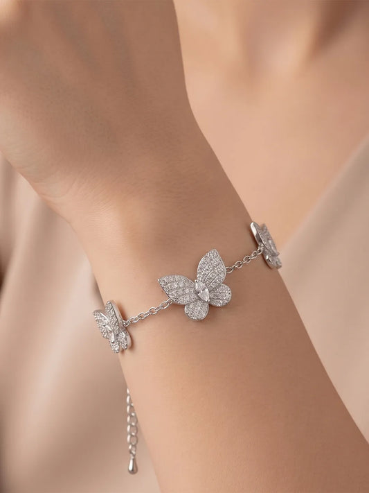 Peora Butterfly Dream Wings Bracelet - Silver