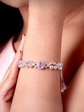 Peora Pink Pearl Charm Bracelet