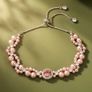 Peora Pink Pearl Charm Bracelet