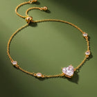 Peora Crystal Sweetheart Bracelet - Gold