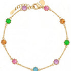 Peora Rainbow Style Crystal Bracelet - Gold