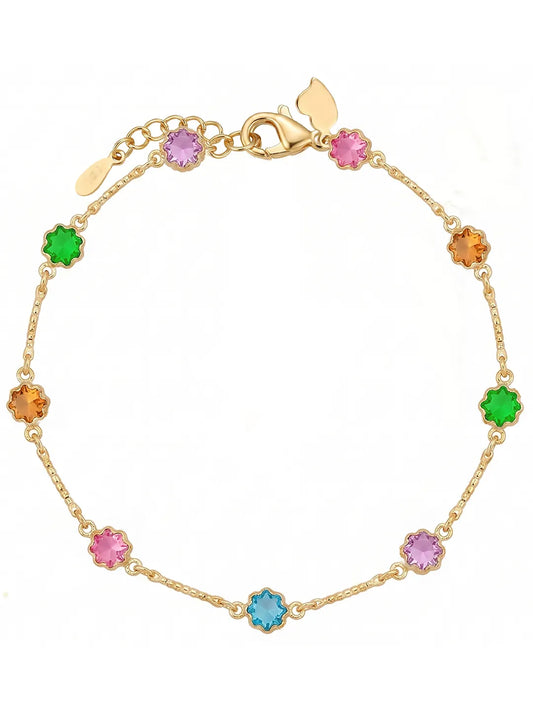 Peora Rainbow Style Crystal Bracelet - Gold