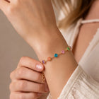 Peora Rainbow Style Crystal Bracelet - Gold