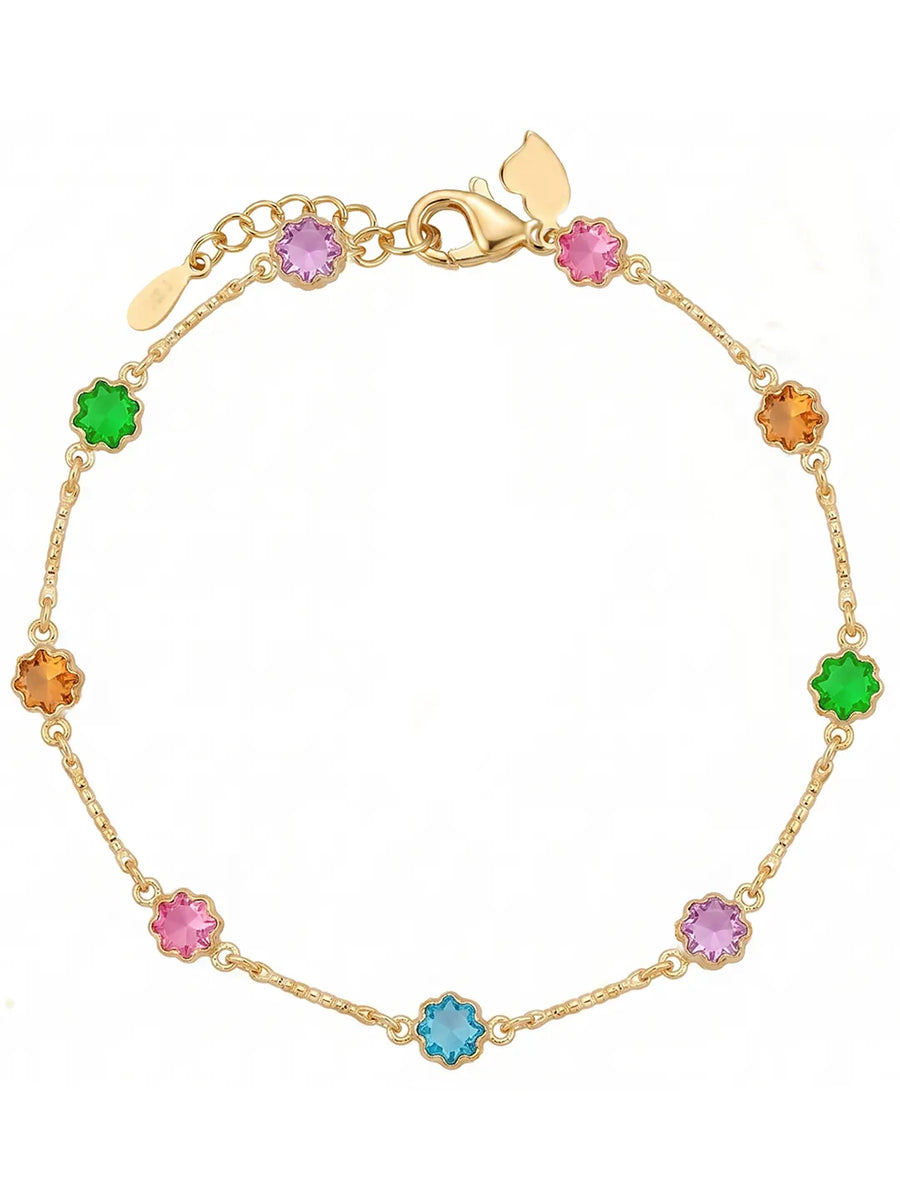 Peora Rainbow Style Crystal Bracelet - Gold