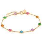 Peora Rainbow Style Crystal Bracelet - Gold