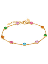 Peora Rainbow Style Crystal Bracelet - Gold